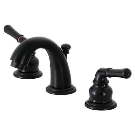 Kingston Brass KB910 Widespread Bathroom Faucet with Retail Pop-Up, Matte Black KB910